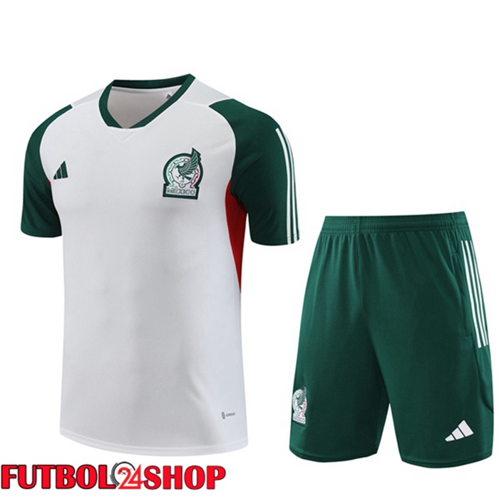 Camiseta Entrenamiento México + Pantaloncini Blanco 2023/2024