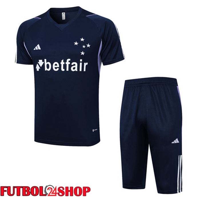 Camiseta Entrenamiento Cruzeiro EC + Pantaloncini Azul Real 2023/2024