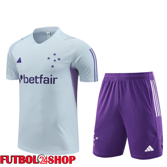 Camiseta Entrenamiento Cruzeiro EC + Pantaloncini Gris 2023/2024