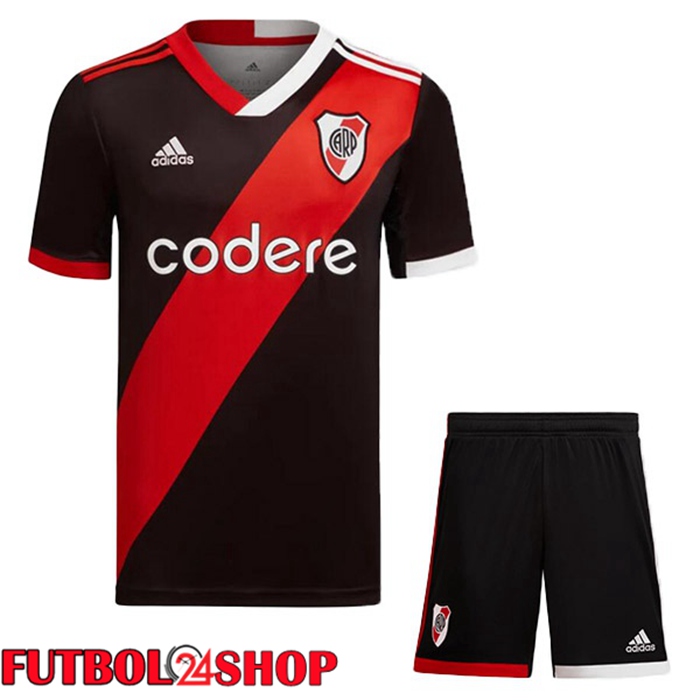 Camisetas De Futbol River Plate Ninos Tercera Negro Rojo 2023/2024