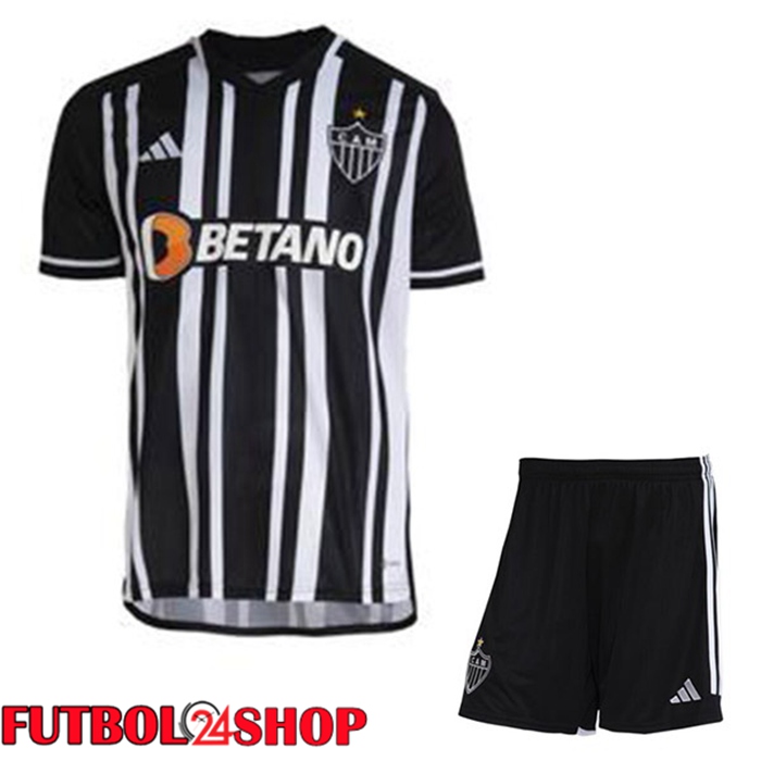 Camisetas De Futbol Atletico Mineiro Ninos Primera Negro Blanco 2023/2024