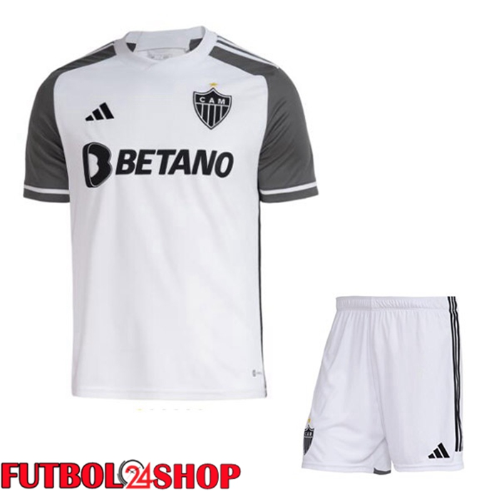 Camisetas De Futbol Atletico Mineiro Ninos Segunda Blanco Gris 2023/2024