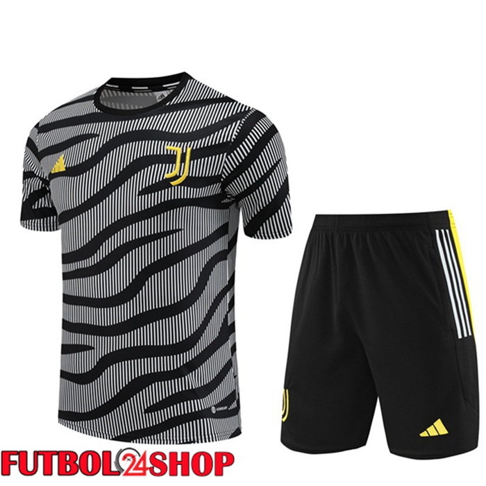 Camiseta Entrenamiento Juventus + Cortos Negro Blanco 2023/2024