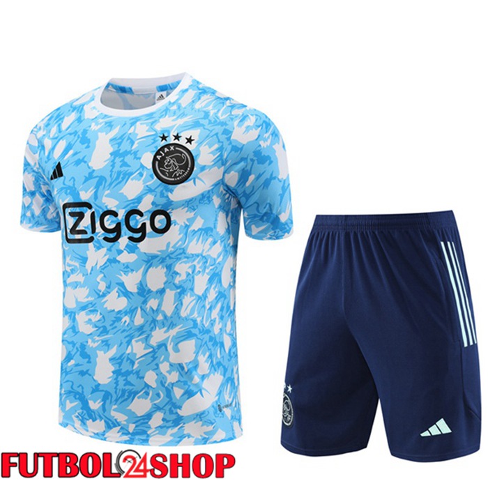 Camiseta Entrenamiento AFC Ajax + Cortos Azul Blanco 2023/2024