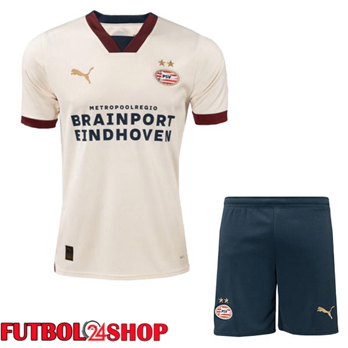 Camisetas De Futbol PSV Eindhoven Ninos Segunda Marrón 2023/2024