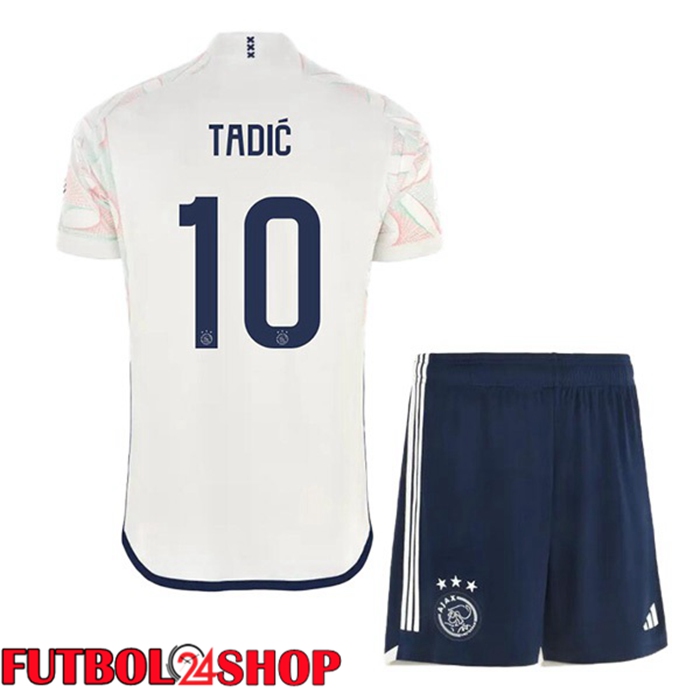 Camiseta AFC Ajax (Tadić 10) Ninos Segunda Blanco 2023/2024