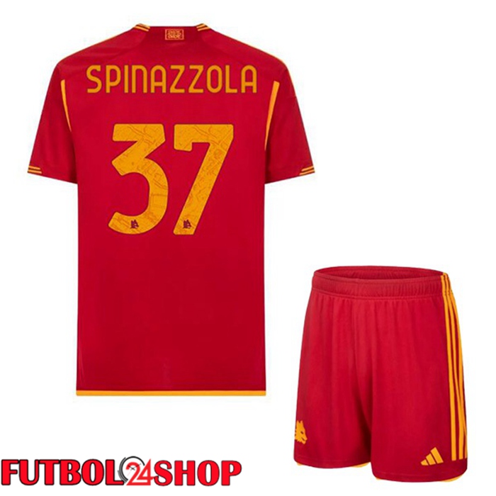 Camiseta AS Roma (SPINAZZOLA 37) Ninos Primera Rojo 2023/2024
