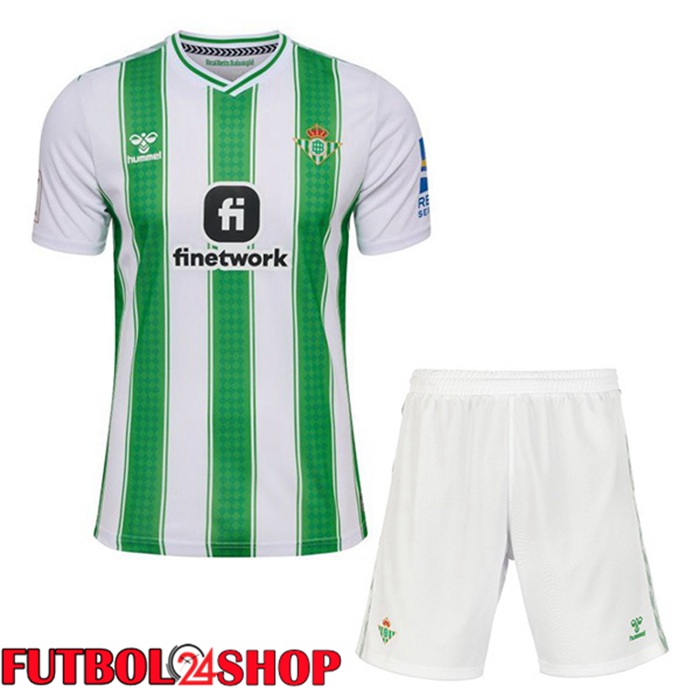 Camiseta Real Betis Ninos Primera Verde Blanco 2023/2024