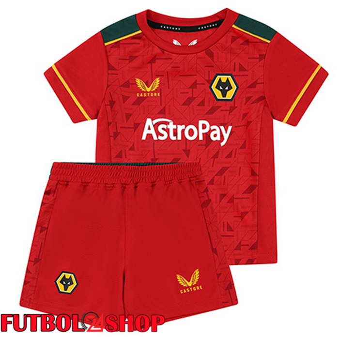 Camiseta Wolves Ninos Segunda Rojo 2023/2024