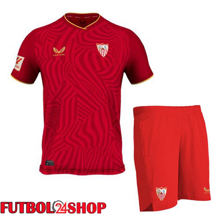 Camiseta Sevilla FC Ninos Segunda Rojo 2023/2024