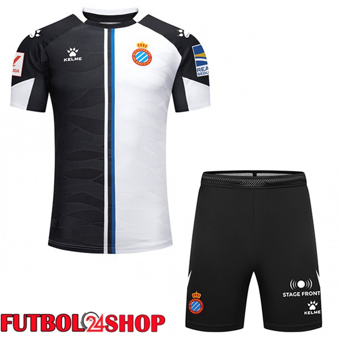 Camiseta RCD Espanyol Ninos Tercera Negro Blanco 2023/2024