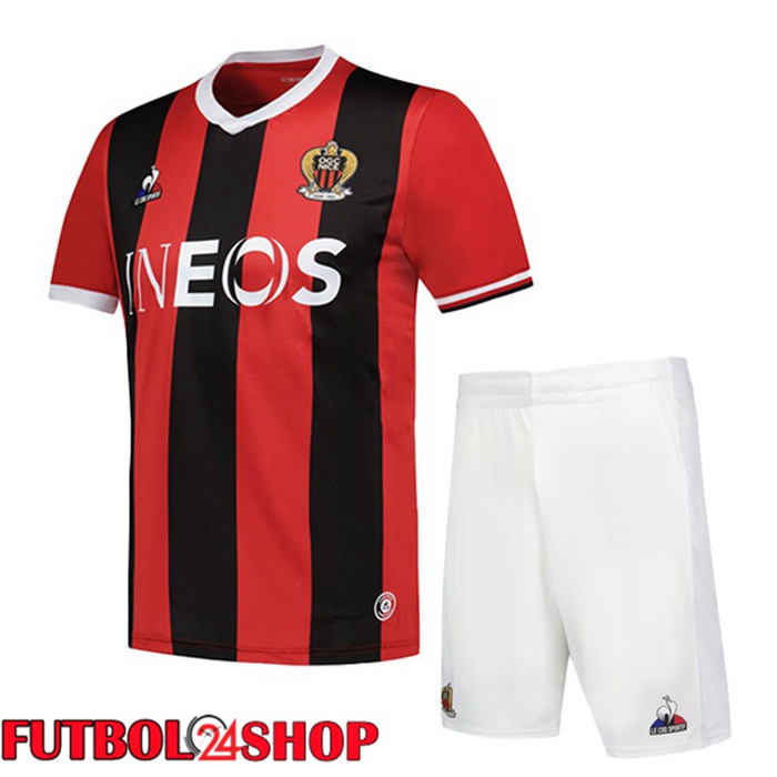Camiseta OGC Nice Ninos Primera Rojo Negro 2023/2024
