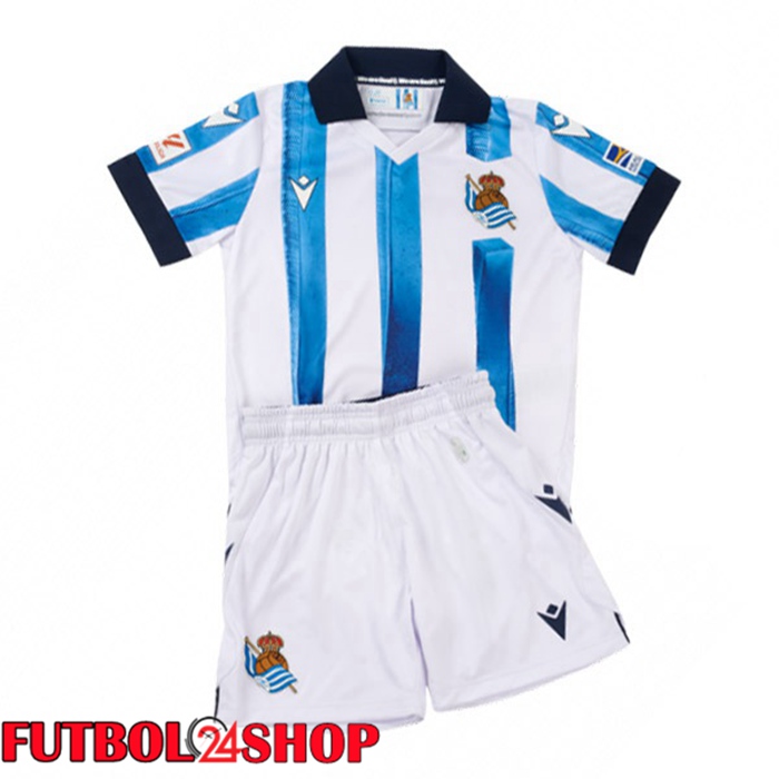 Camiseta Real Sociedad Ninos Primera Azul Blanco 2023/2024
