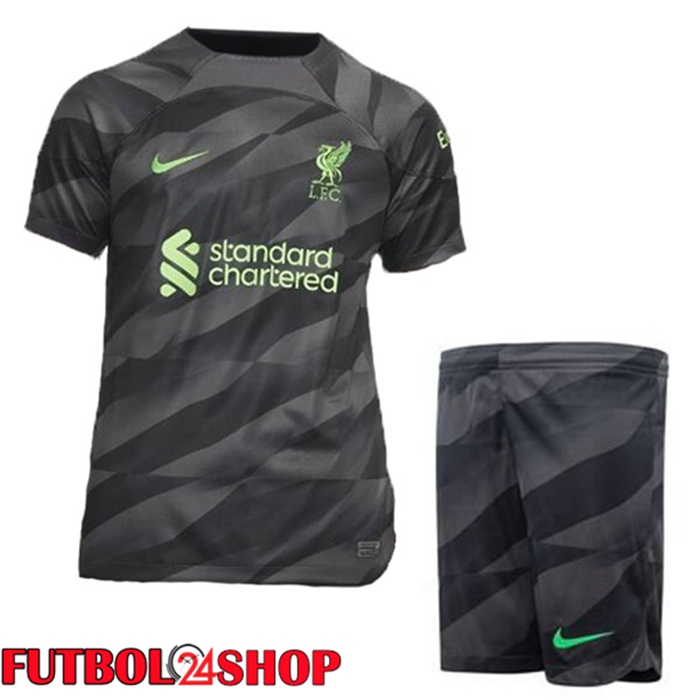 Camiseta FC Liverpool Ninos Portero Negro 2023/2024