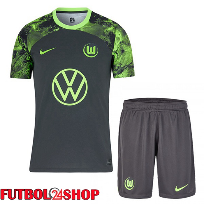 Camiseta Vfl Wolfsburg Ninos Segunda Verde 2023/2024