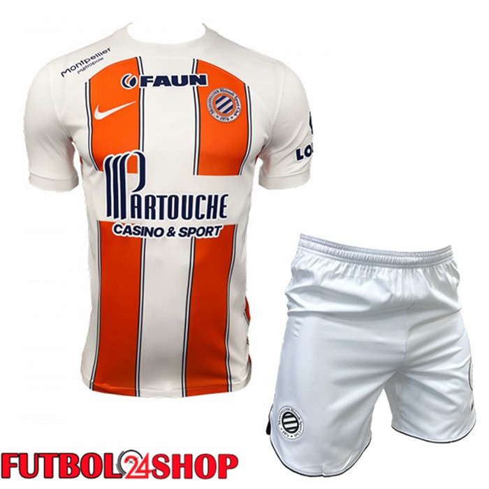 Camiseta Montpellier HSC Ninos Segunda Blanco Naranja 2023/2024