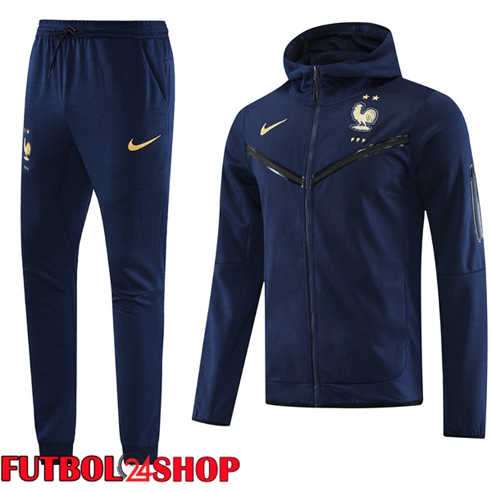 Chaqueta Con Capucha Chandal Francia Azul Real 2023/2024