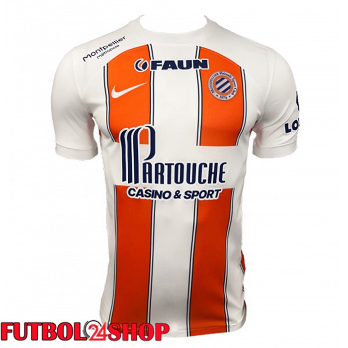 Camiseta Montpellier HSC Segunda Blanco Naranja 2023/2024