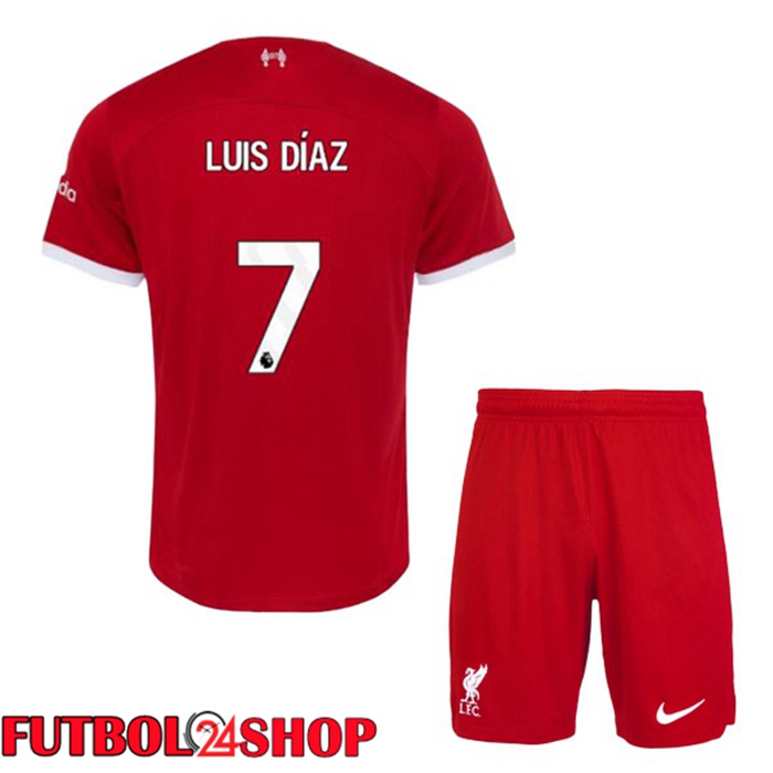 Camiseta FC Liverpool (LUIS DÍAZ 7) Ninos Primera Rojo 2023/2024