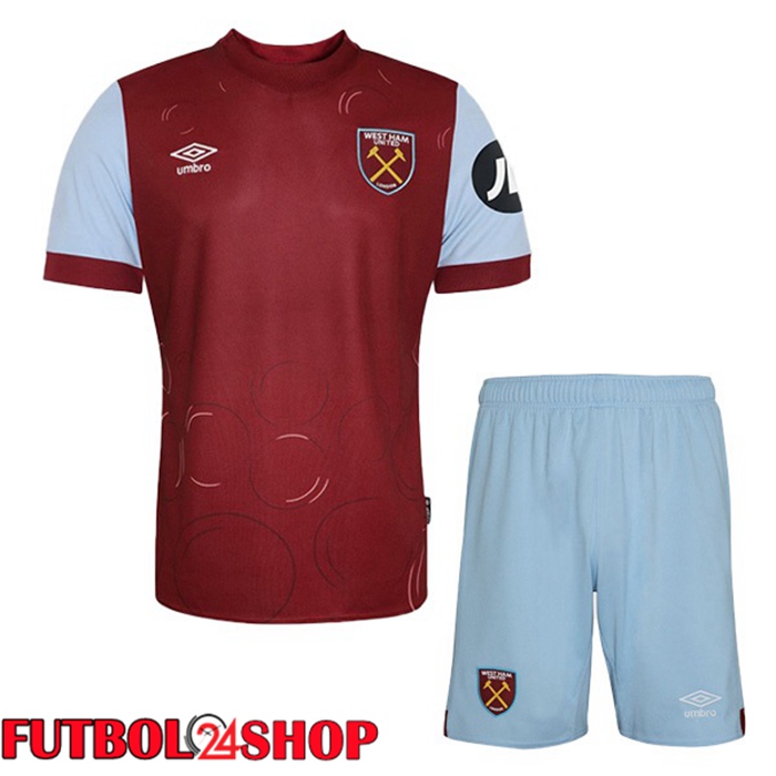 Camiseta West Ham Ninos Primera Rojo 2023/2024