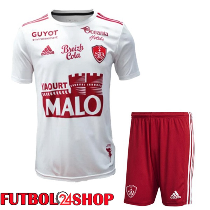 Camiseta Stade Brestois Ninos Segunda Blanco 2023/2024