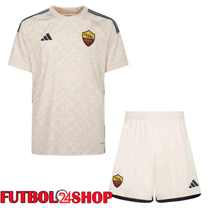 Camiseta AS Roma Ninos Segunda Amarillo 2023/2024