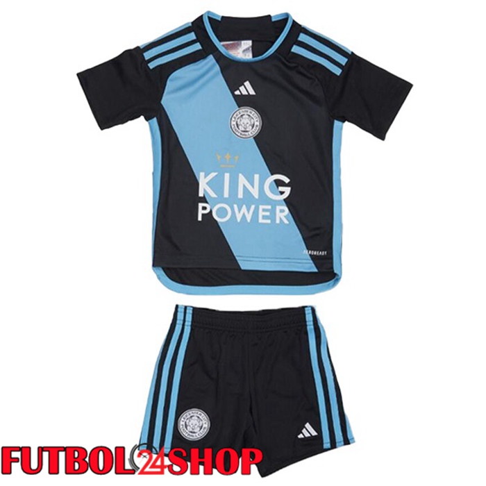 Camiseta Leicester City Ninos Segunda Azul Negro 2023/2024