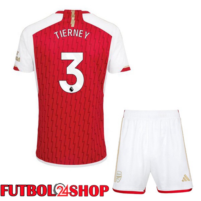 Camiseta Arsenal (TIERNEY 3) Ninos Primera Rojo Blanco 2023/2024