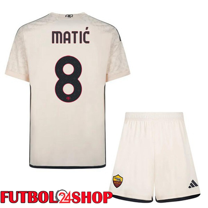 Camiseta AS Roma (MATIĆ 8) Ninos Ninos Segunda Amarillo 2023/2024