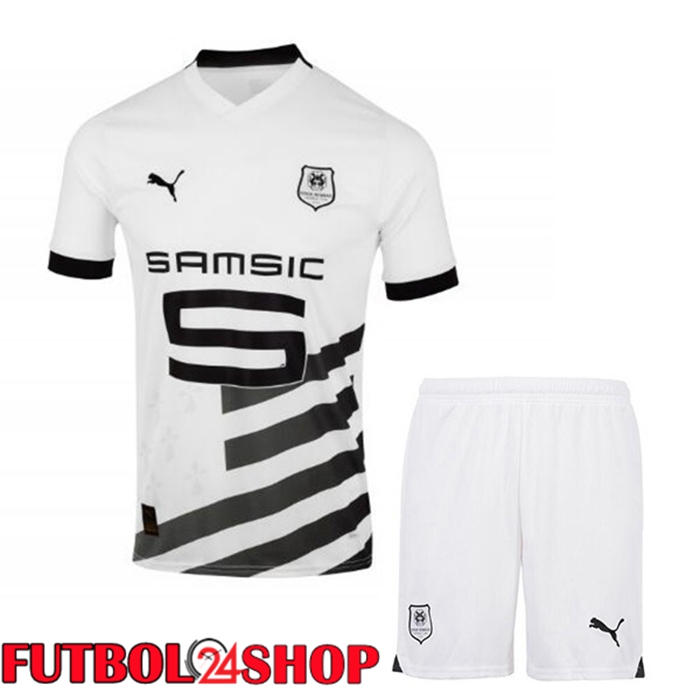 Camiseta Stade Rennais Ninos Segunda Blanco 2023/2024