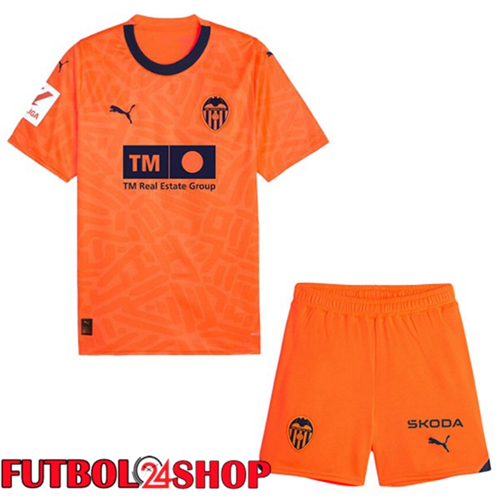 Camiseta Valencia CF Ninos Tercera Naranja 2023/2024