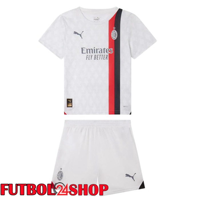 Camiseta AC Milan Ninos Segunda Blanco 2023/2024
