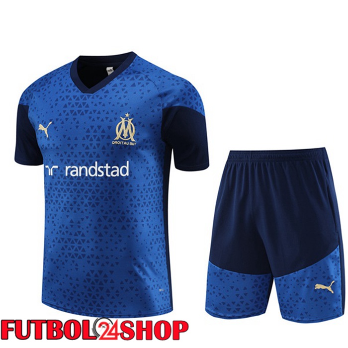 Camiseta Entrenamiento Marsella OM + Cortos Azul Real 2023/2024