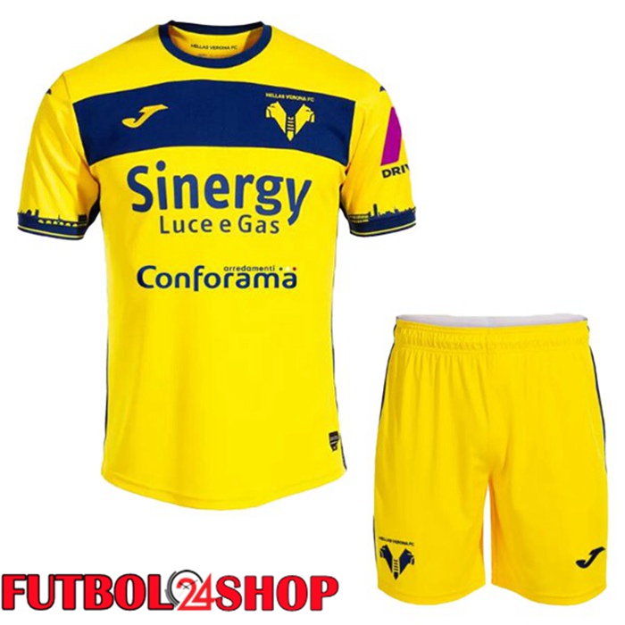 Camiseta Hellas Verone Ninos Segunda Amarillo 2023/2024