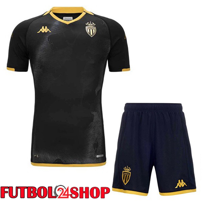 Camiseta AS Monaco Ninos Segunda Negro 2023/2024