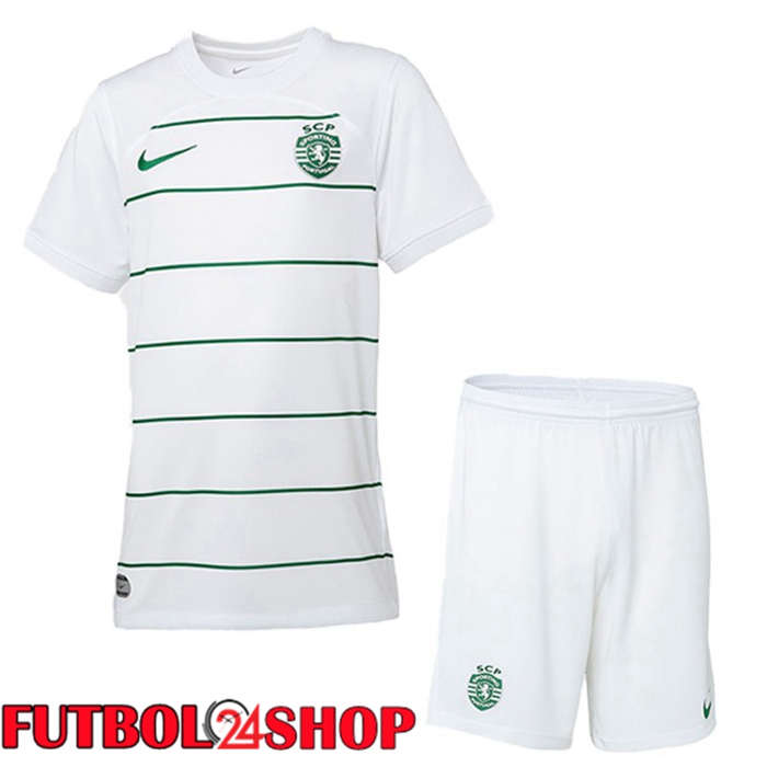 Camiseta Sporting CP Ninos Segunda Blanco 2023/2024
