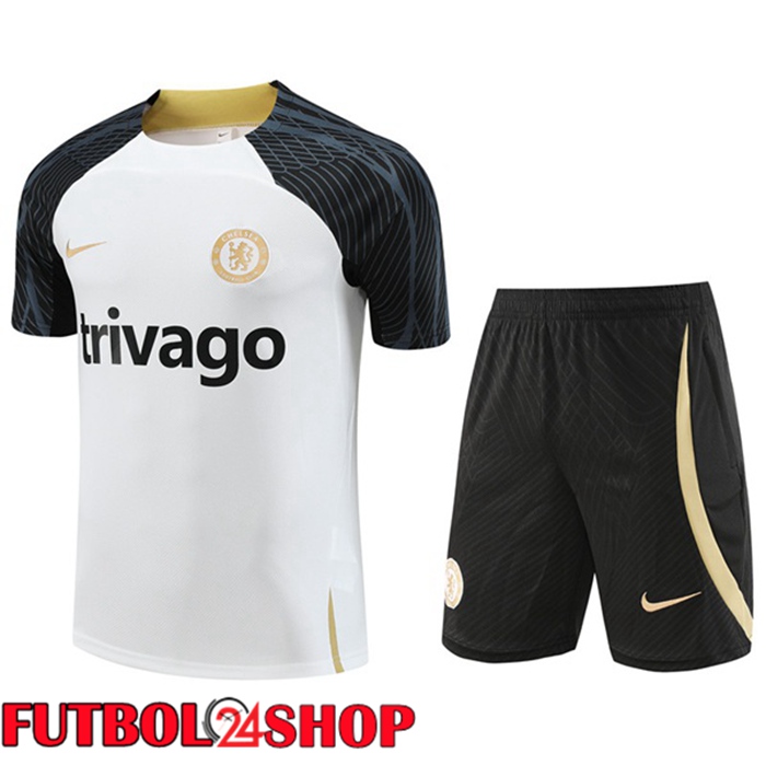 Camiseta Entrenamiento FC Chelsea + Cortos Blanco 2023/2024
