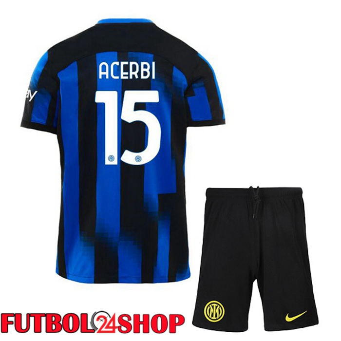 Camiseta Inter Milan (ACERBI 15) Ninos Primera Azul 2023/2024