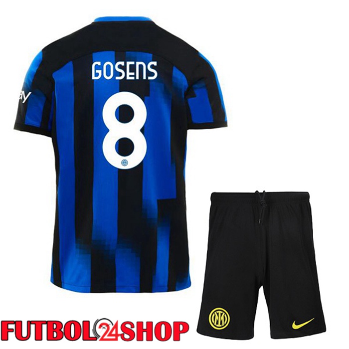 Camiseta Inter Milan (GOSENS 8) Ninos Primera Azul 2023/2024