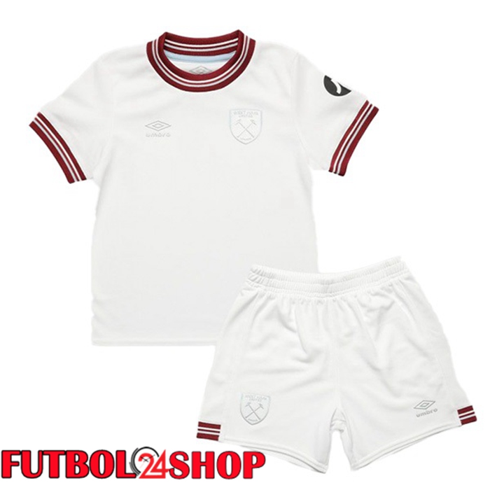 Camiseta West Ham Ninos Segunda Blanco 2023/2024