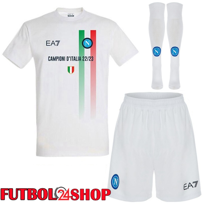 Camiseta SSC Napoli Segunda (Cortos + Calcetines) 2023/2024