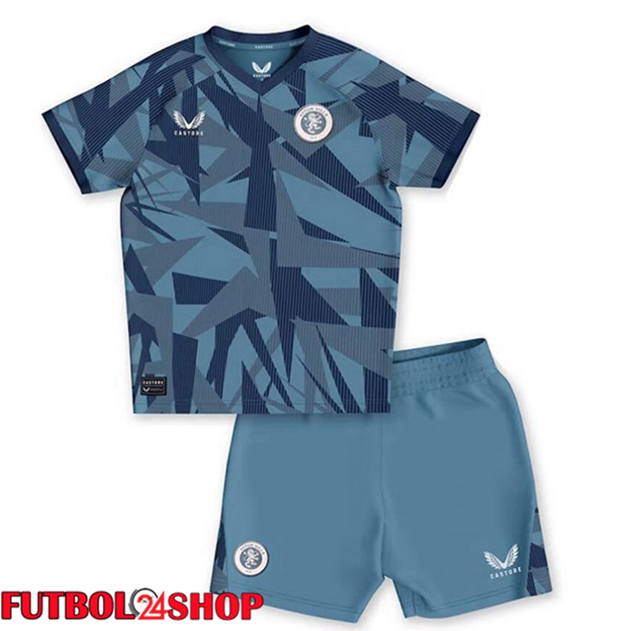 Camiseta Aston Villa Ninos Tercera Azul 2023/2024