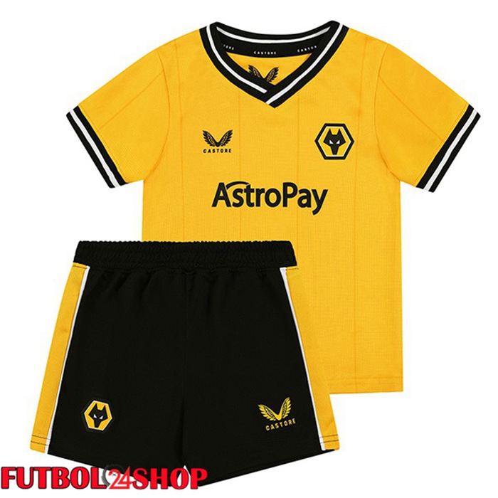 Camiseta Wolves Ninos Primera Amarillo 2023/2024
