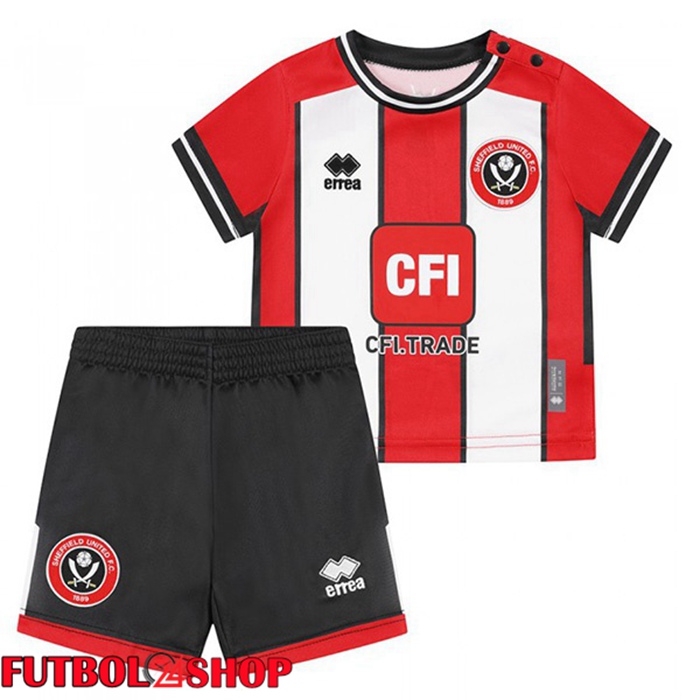 Camiseta Sheffield United Ninos Primera Rojo Blanco 2023/2024