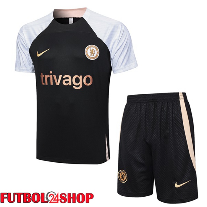 Camiseta Entrenamiento FC Chelsea + Cortos Negro 2023/2024