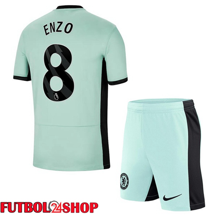 Camisetas Futbol FC Chelsea (Enzo 8) Ninos Tercera Verde 2023/2024