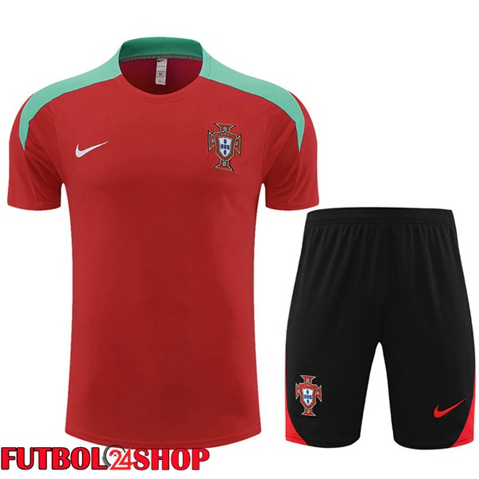 Camiseta Entrenamiento Portugal + Cortos Rojo 2023/2024