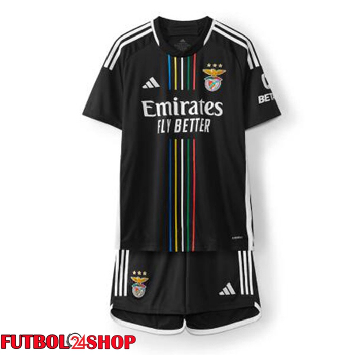 Camiseta Futbol S.L Benfica Ninos Segunda Negro 2023/2024