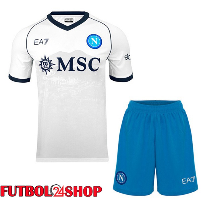 Camiseta SSC Napoli Ninos Segunda Blanco 2023/2024