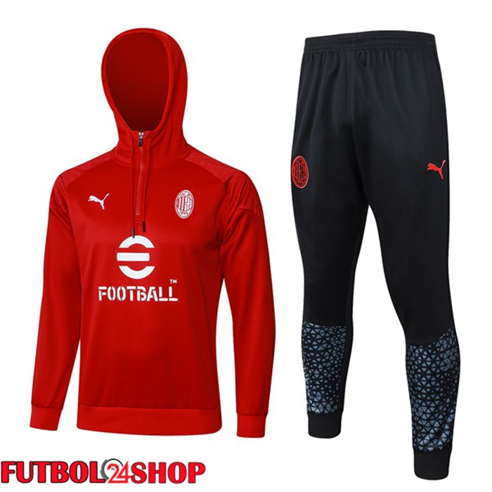 Chandal Futbol - Sudadera Con Capucha AC Milan Rojo 2024/2025
